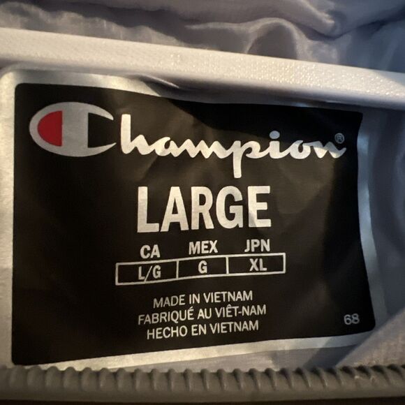 NWT Amazing CHAMPION x NASA Metallic Blue Puffer Space Jacket Puffer Coat Large - Picture 14 of 15